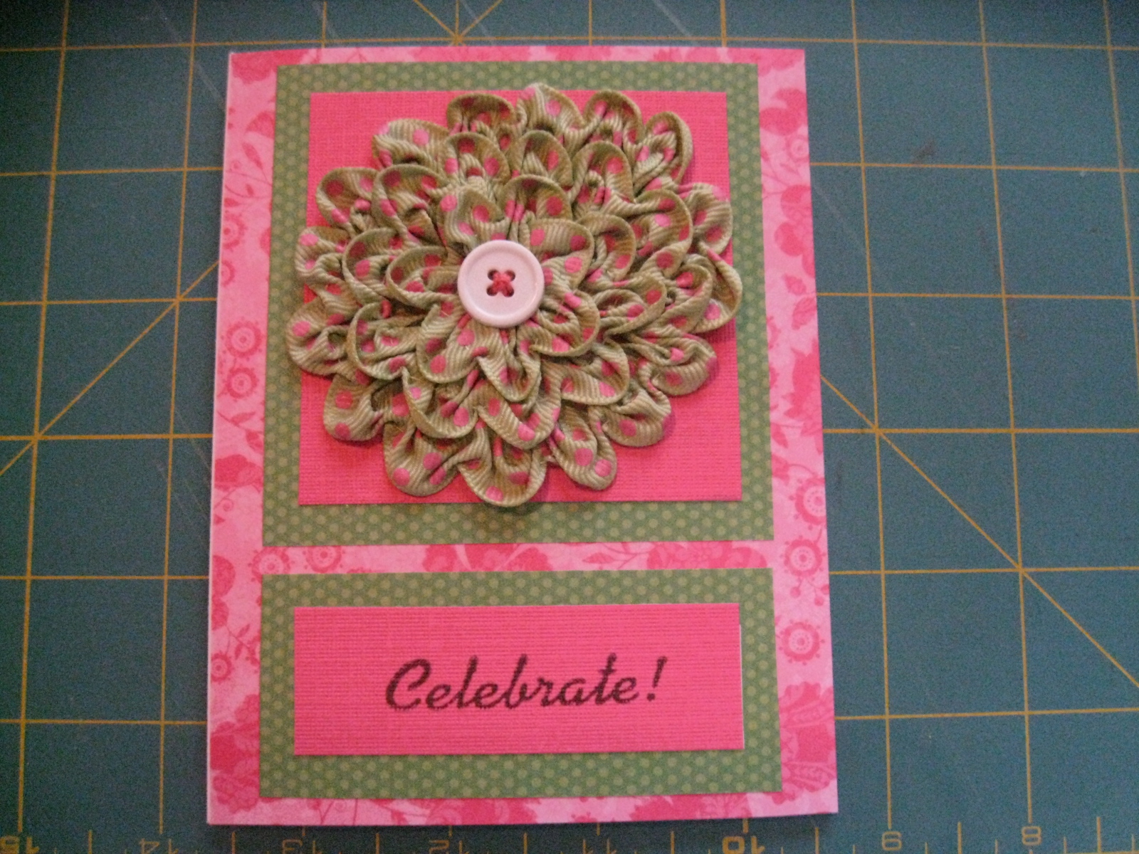Ruched Flower Greeting Card
