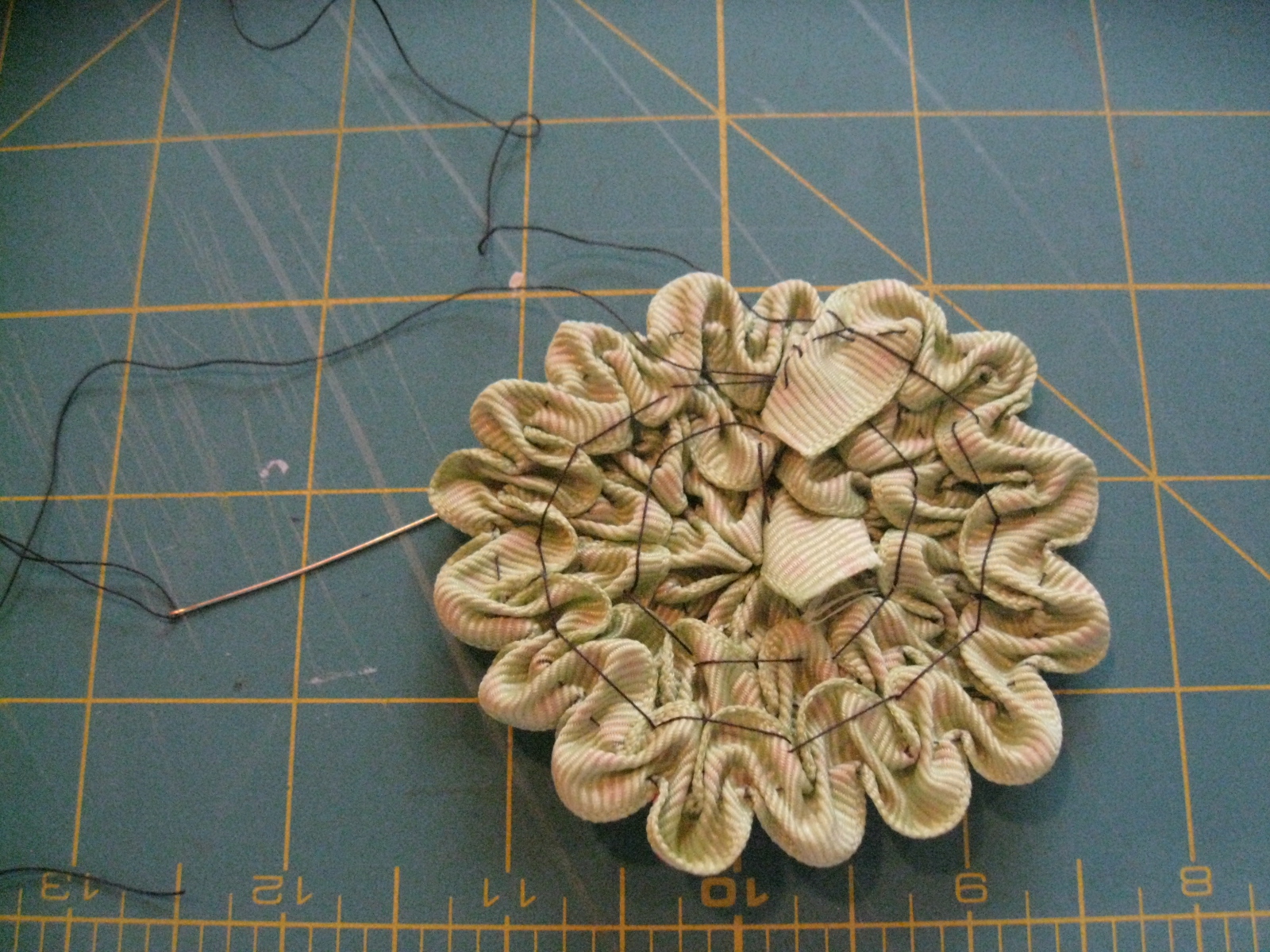 Ruched Flower (Step 9)