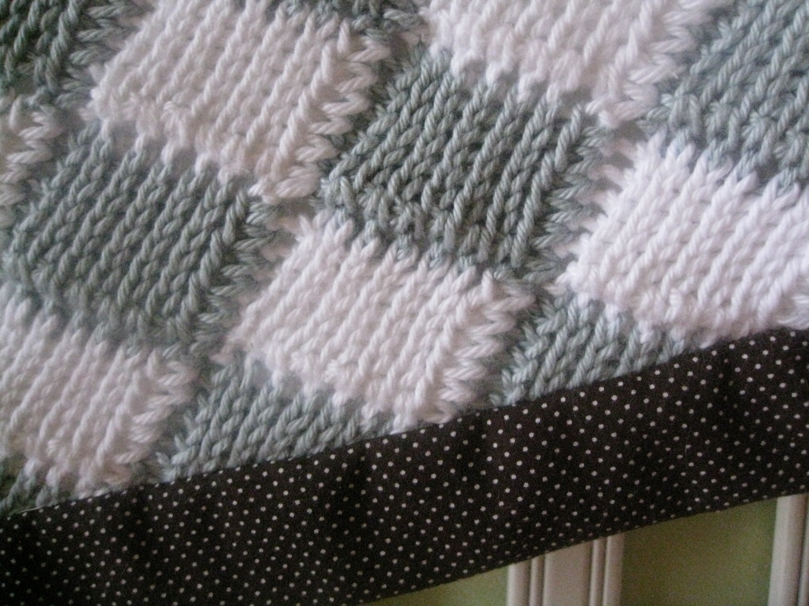 Tunisan Crochet Entrelac Baby Blanket Close Up 2 3-17-2010 7-43-52 PM