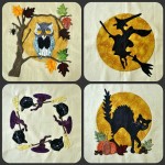 Baltimore Style Halloween Quilt - 4 Blocks