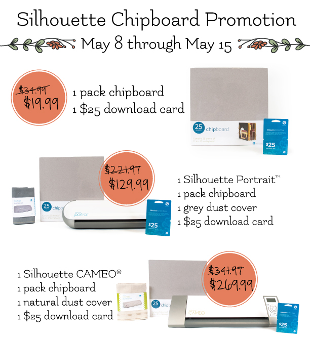 Chipboard and Cutting System Sale from Silhouette and Nikki In Stitches