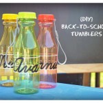 DIY Back to school tumblers from nikki in stitches - vinyl embellished water bottles