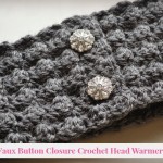 Faux Button Closure Crochet Headband Free Pattern from Nikki In Stitches