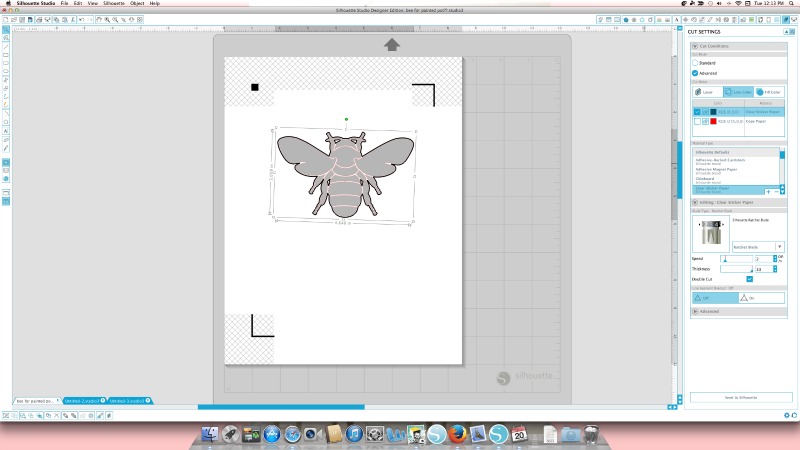 how to use silhouette clear sticker paper - adjust cut settings and media type in silhouette software