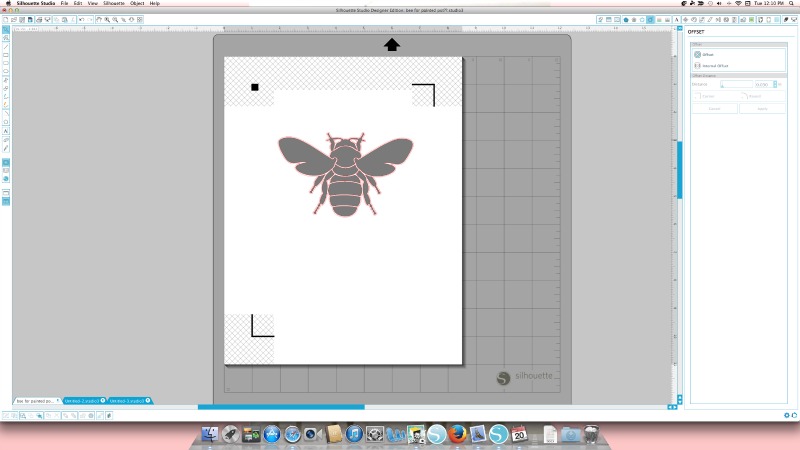 how to use silhouette clear sticker paper - create an offset around design
