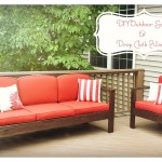 Outdoor Sofa and Drop Cloth Pillow from Nikki In Stitches and Ana White